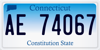 CT license plate AE74067