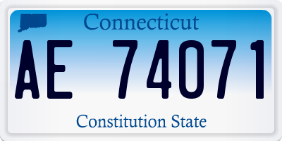 CT license plate AE74071