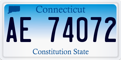 CT license plate AE74072
