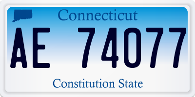 CT license plate AE74077