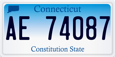CT license plate AE74087