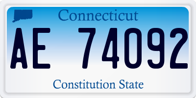 CT license plate AE74092