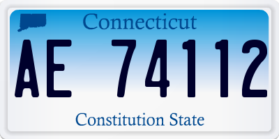 CT license plate AE74112