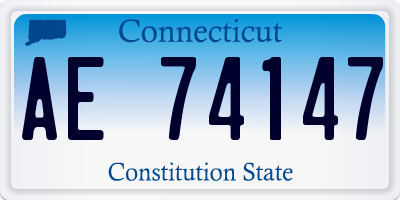 CT license plate AE74147