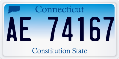 CT license plate AE74167