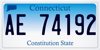 CT license plate AE74192