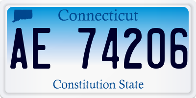 CT license plate AE74206