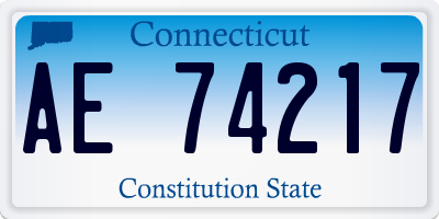 CT license plate AE74217