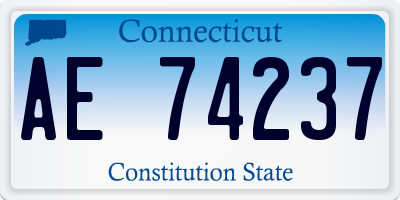 CT license plate AE74237