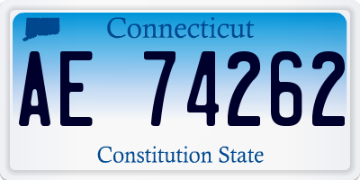 CT license plate AE74262