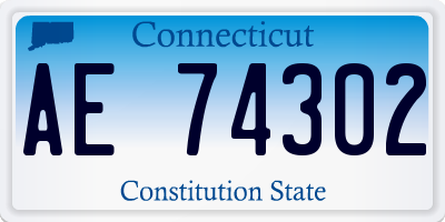 CT license plate AE74302