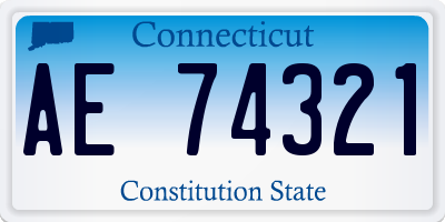CT license plate AE74321