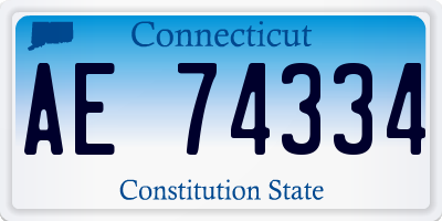 CT license plate AE74334