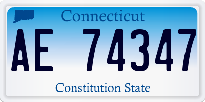 CT license plate AE74347