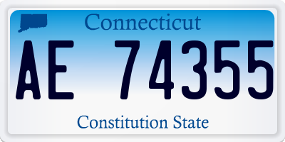 CT license plate AE74355