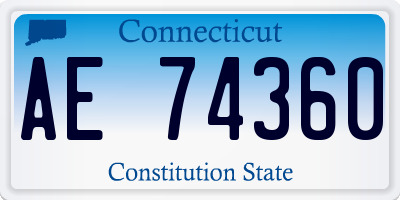 CT license plate AE74360