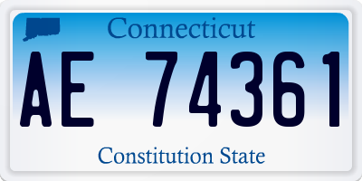 CT license plate AE74361