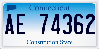 CT license plate AE74362