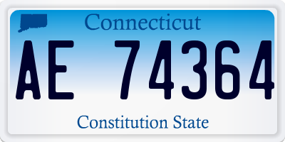 CT license plate AE74364