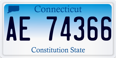 CT license plate AE74366