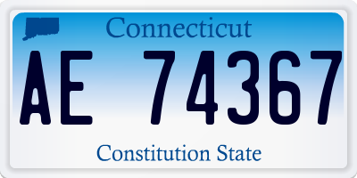 CT license plate AE74367