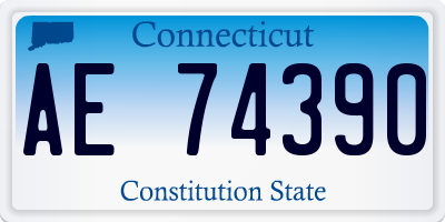 CT license plate AE74390