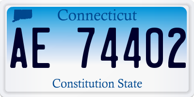 CT license plate AE74402