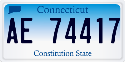 CT license plate AE74417