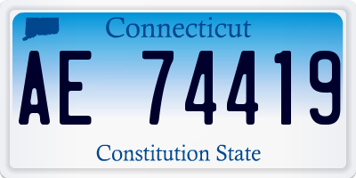 CT license plate AE74419