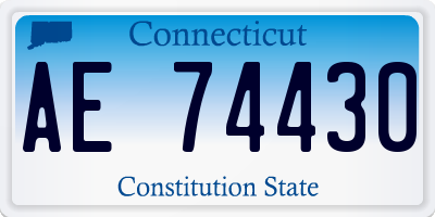 CT license plate AE74430