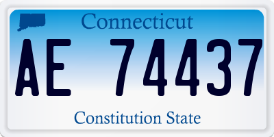 CT license plate AE74437