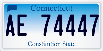 CT license plate AE74447