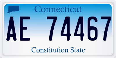 CT license plate AE74467