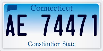 CT license plate AE74471