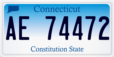 CT license plate AE74472