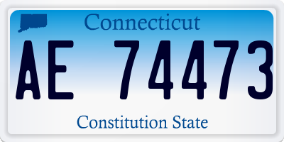 CT license plate AE74473