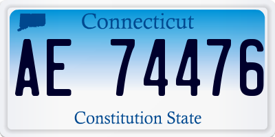 CT license plate AE74476