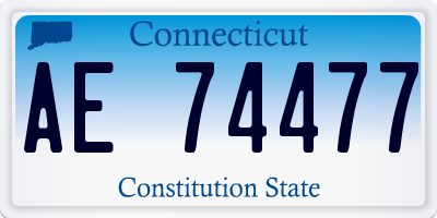 CT license plate AE74477