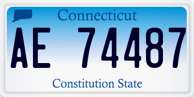 CT license plate AE74487
