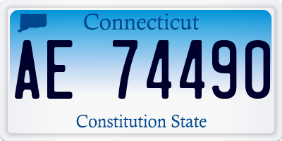 CT license plate AE74490