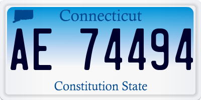 CT license plate AE74494