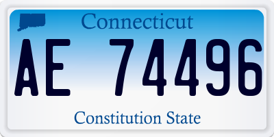 CT license plate AE74496