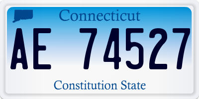 CT license plate AE74527