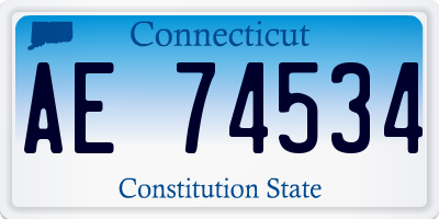 CT license plate AE74534