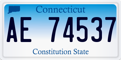 CT license plate AE74537