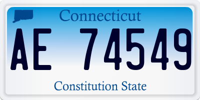 CT license plate AE74549