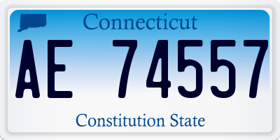 CT license plate AE74557