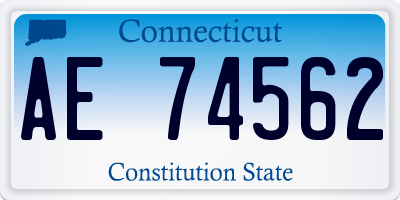 CT license plate AE74562