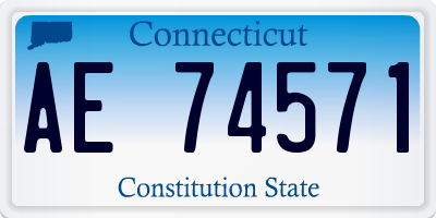 CT license plate AE74571