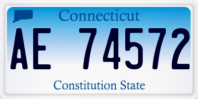 CT license plate AE74572